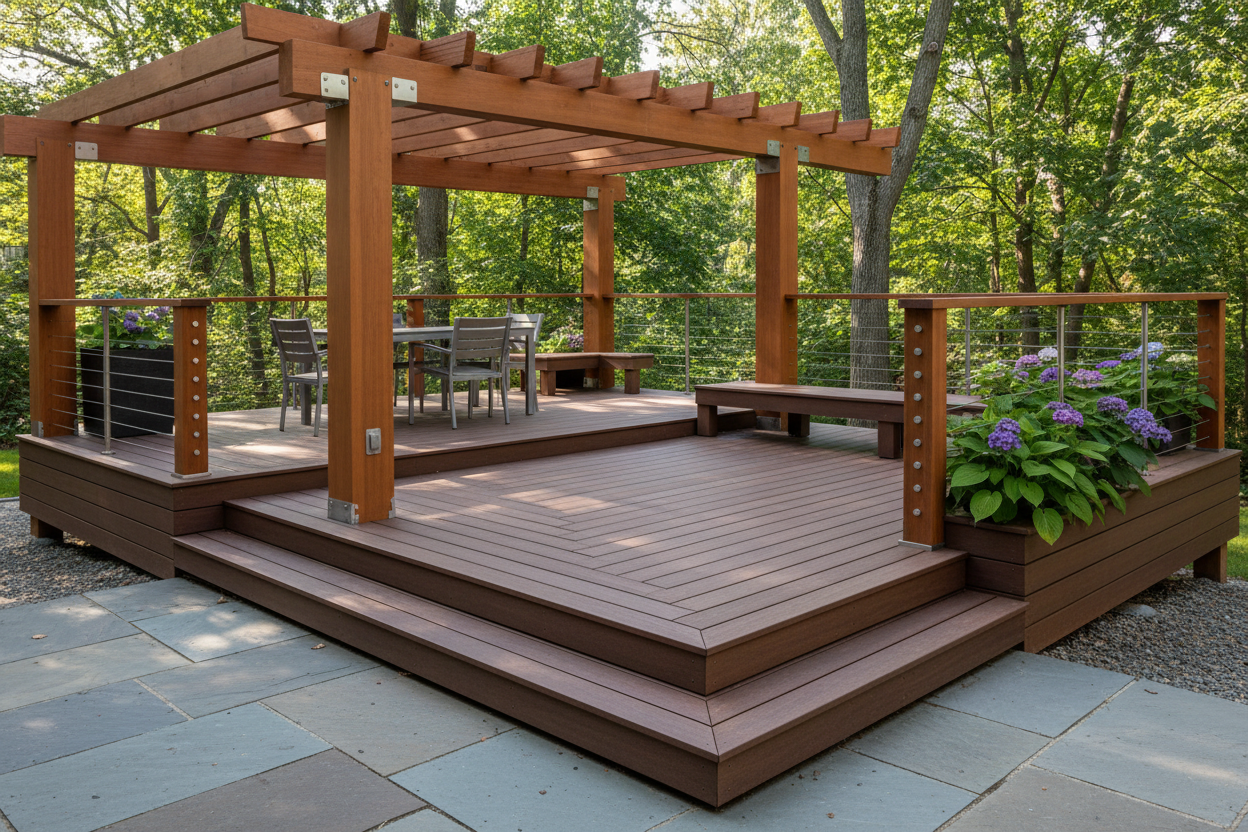 fait un patio qui a l'aire realistique avec une construction bien fait